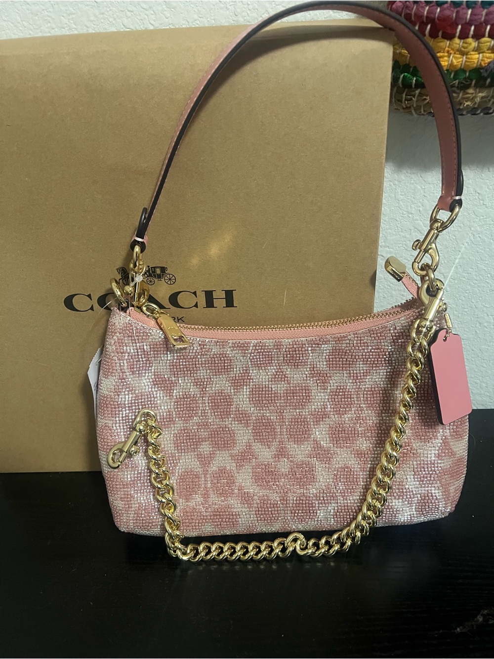 Coach Pink Sequin Teri Shoulder Bag